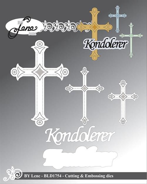 By Lene dies Kondolerer Tekst med baggrund Største 5,2x7,7cm
